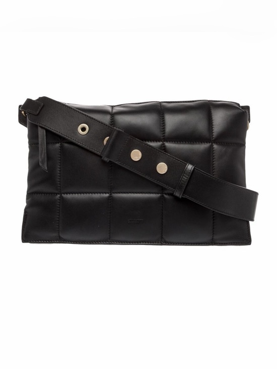 All Saints Handbags - ALLSAINTS Quilted Black Shoulder Bag with Studded Strap